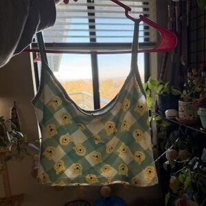 Disney Winnie the Pooh Green and Cream Top